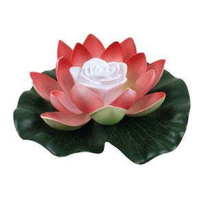 LED Night Light Lotus Artificial Floating Lotus Lamp Fake Water Lily Lotus Flower Garden Pool Pond Fountain Jardin Decor 18-28cm