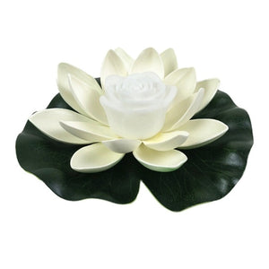 LED Night Light Lotus Artificial Floating Lotus Lamp Fake Water Lily Lotus Flower Garden Pool Pond Fountain Jardin Decor 18-28cm