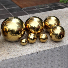 Load image into Gallery viewer, Stainless Steel hollow metal sphere Seamless metal garden decoration jardinage Gold Mirror Ball Diameter 25mm/32mm/75mm/100mm