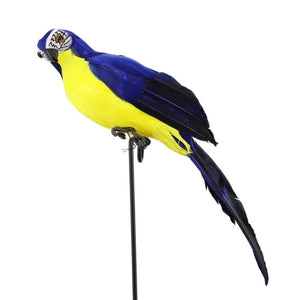 25cm Handmade Simulation Parrot Creative Feather Lawn Figurine Ornament Animal Bird Garden Bird Prop Decoration