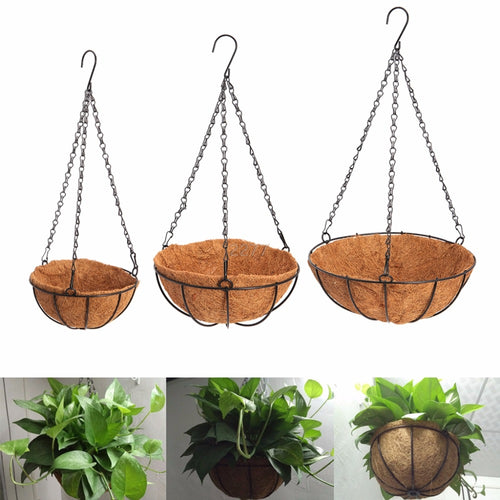 Hanging Coconut Vegetable Flower Pot Basket Liners Planter Garden Decor Iron Art MAY29 Dropship